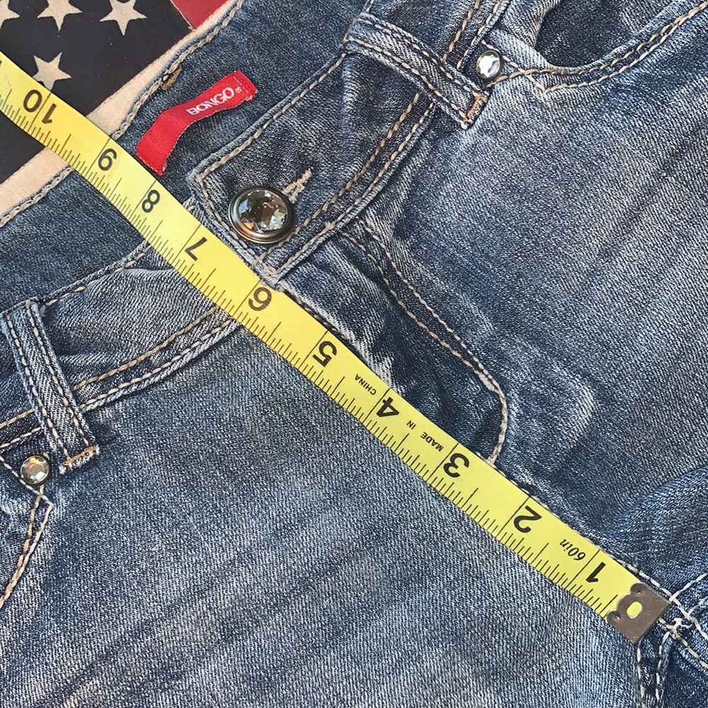 Jean SHORTS Size 9 Flap Pockets Frayed at Bottom - Picture 12 of 16